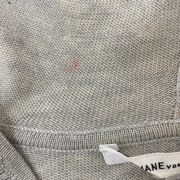 Diane Von Furstenberg Sweater Hoodie Silk Cashmere blend Women's Small Gray - Picture 14 of 14